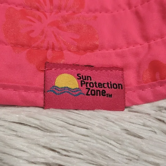 🌺 Sun Protection Zone Girl's Color Changing Sun Hat Bright Pink Floral Print OS - Picture 2 of 5